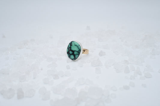 Turquoise and mixed metal ring size 8