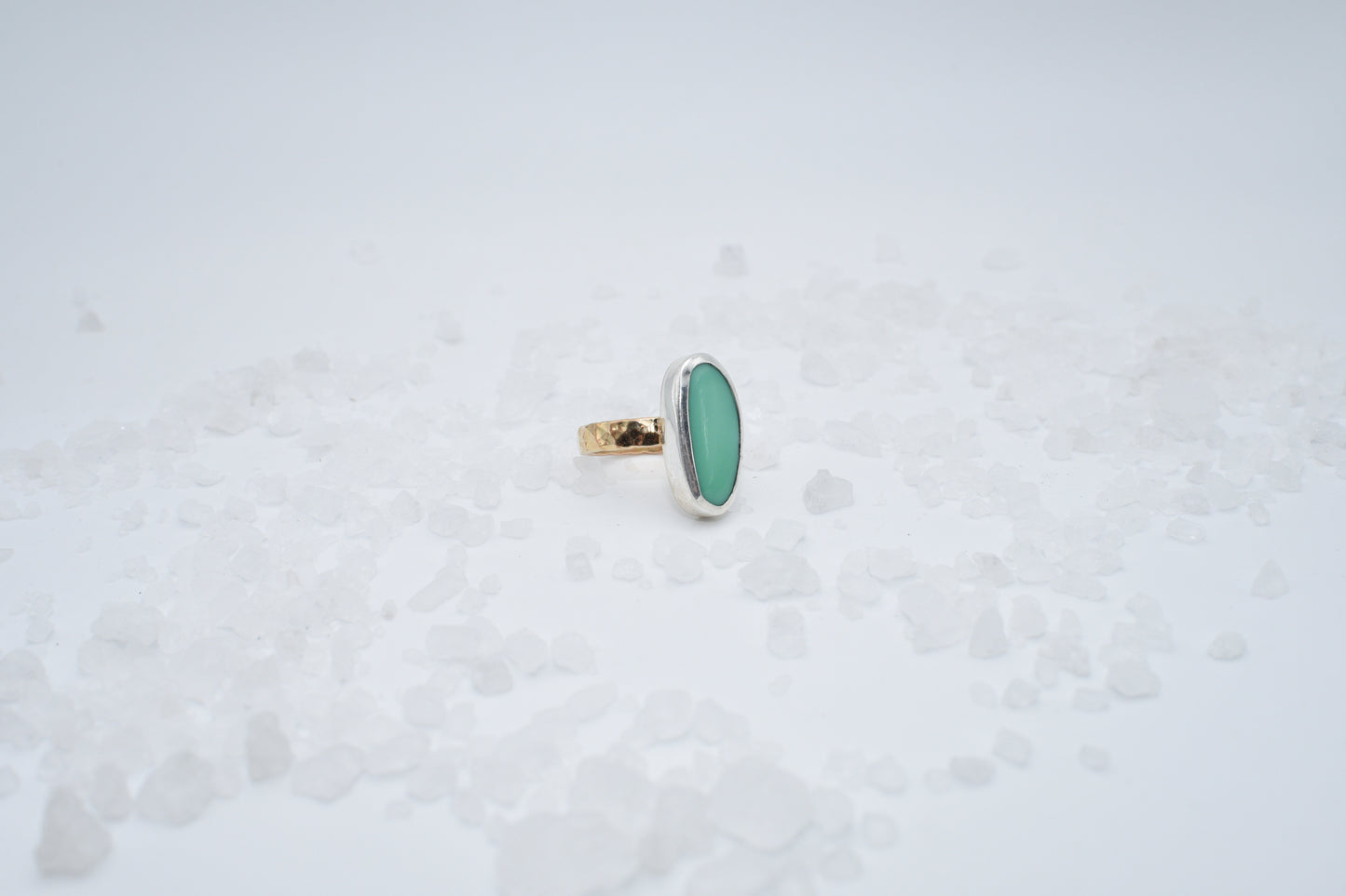Turquoise and mixed metal ring. size 8