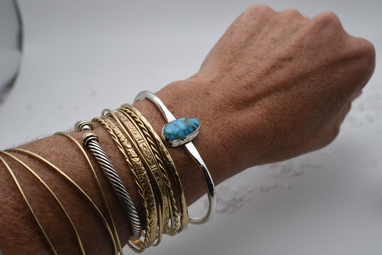 Sterling silver and turquoise cuff