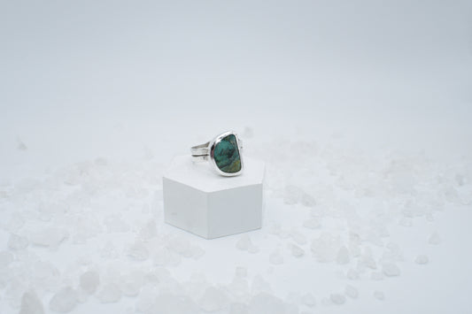 half moon turquoise in sterling silver size 9.25