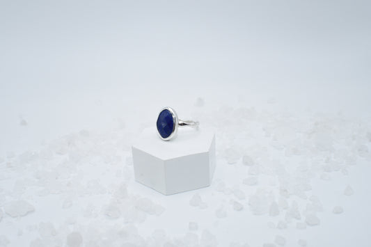 blue lapis and sterling ring size 8