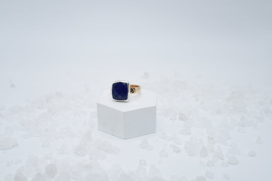 Lapis and mixed metal ring size 8