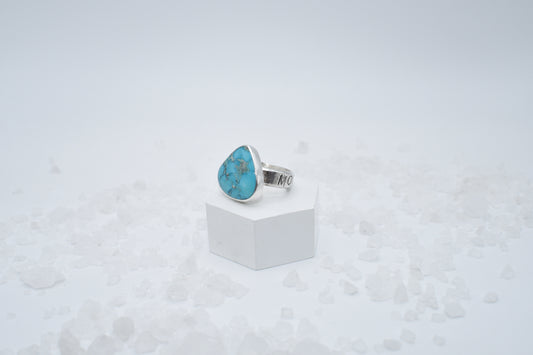 Turquoise ring with Montana band. size 8.5