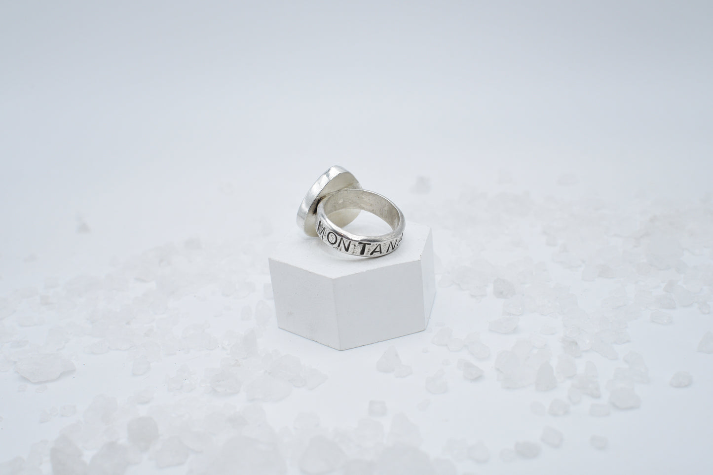 Turquoise ring with Montana band. size 8.5