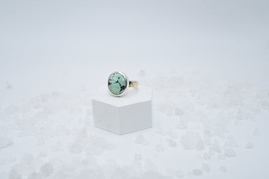 turquoise ring in mixed metal size 6