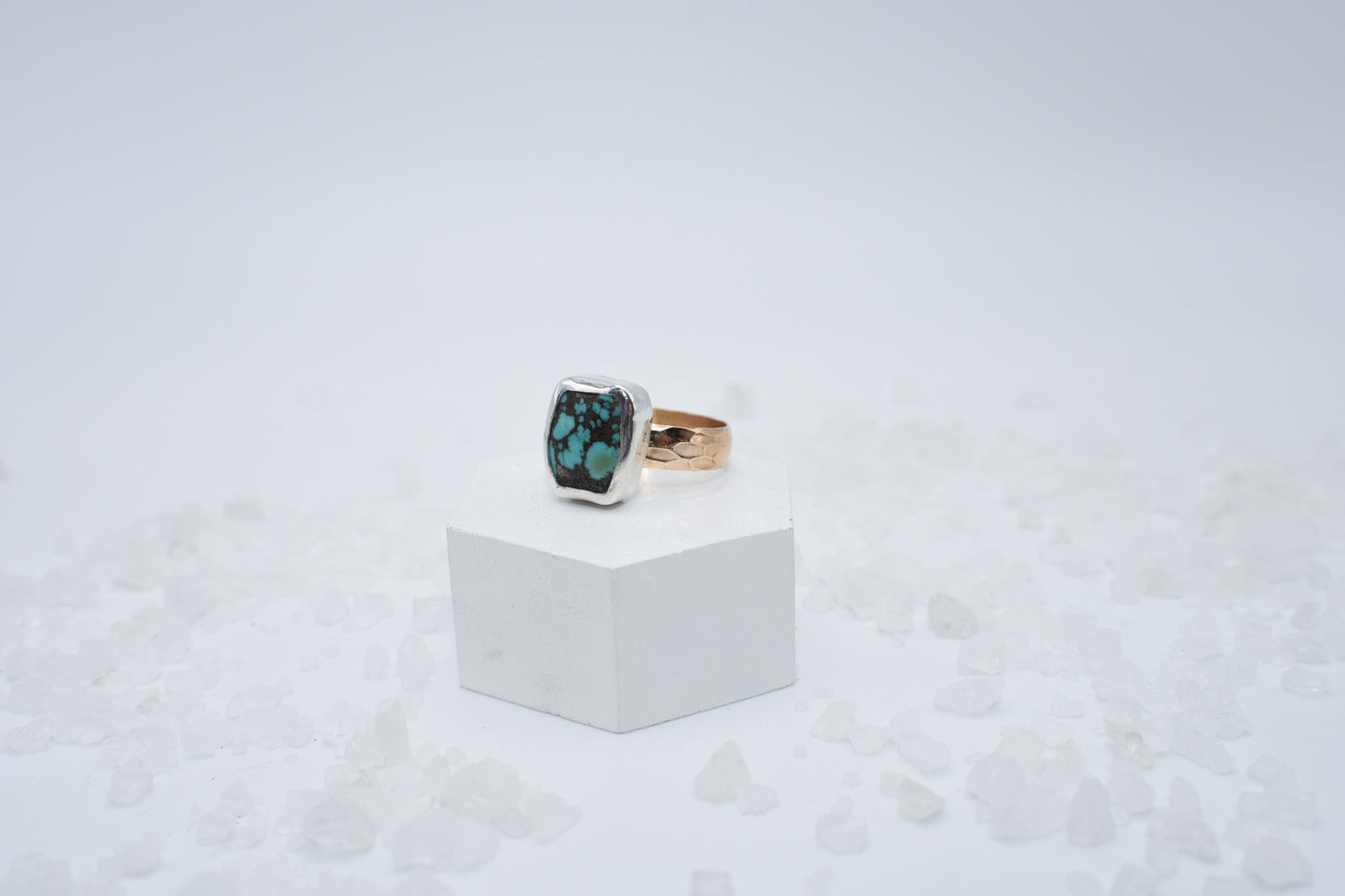 Turquoise in mixed metal size 6