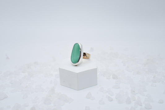 turquoise stone in mixed metal size 9
