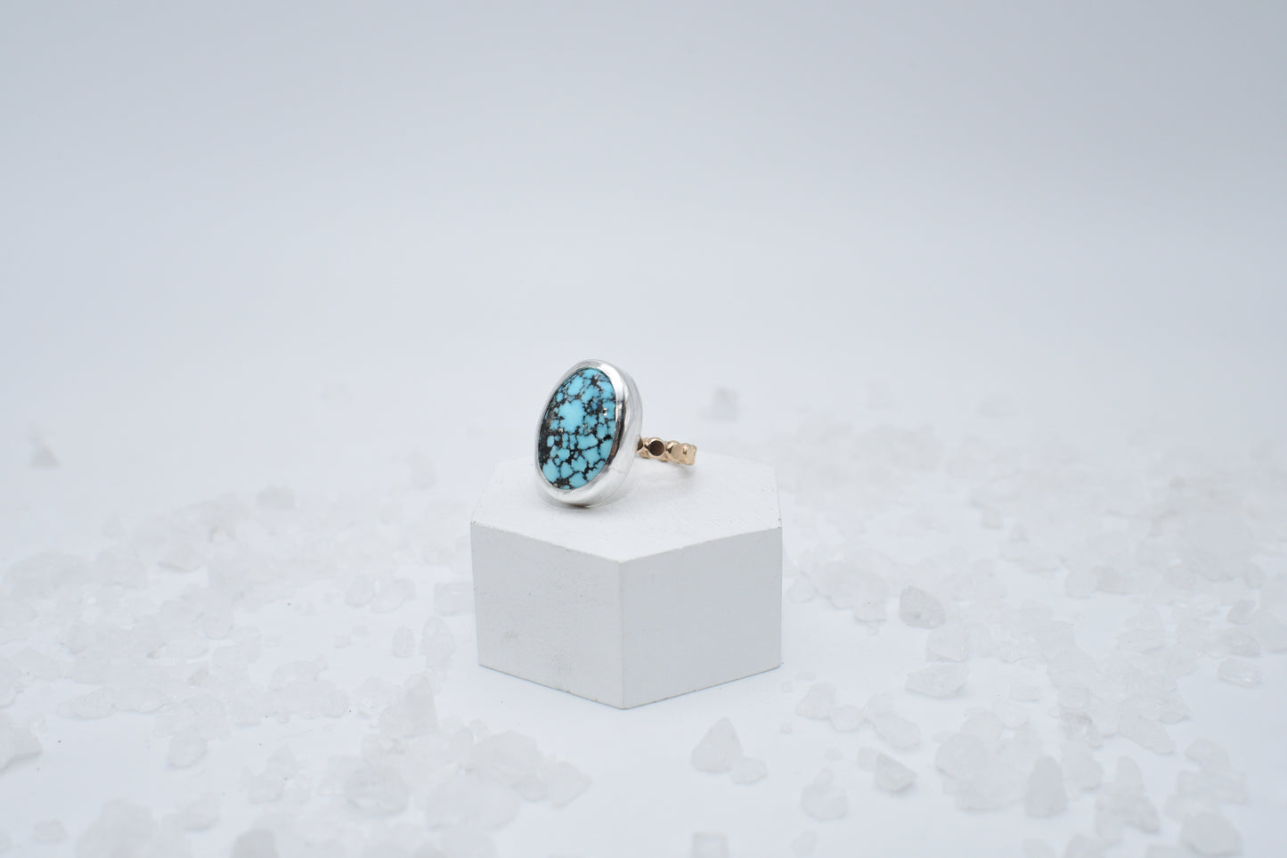 turquoise and mixed metal ring size 6