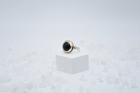 onyx and mixed metal ring size 7