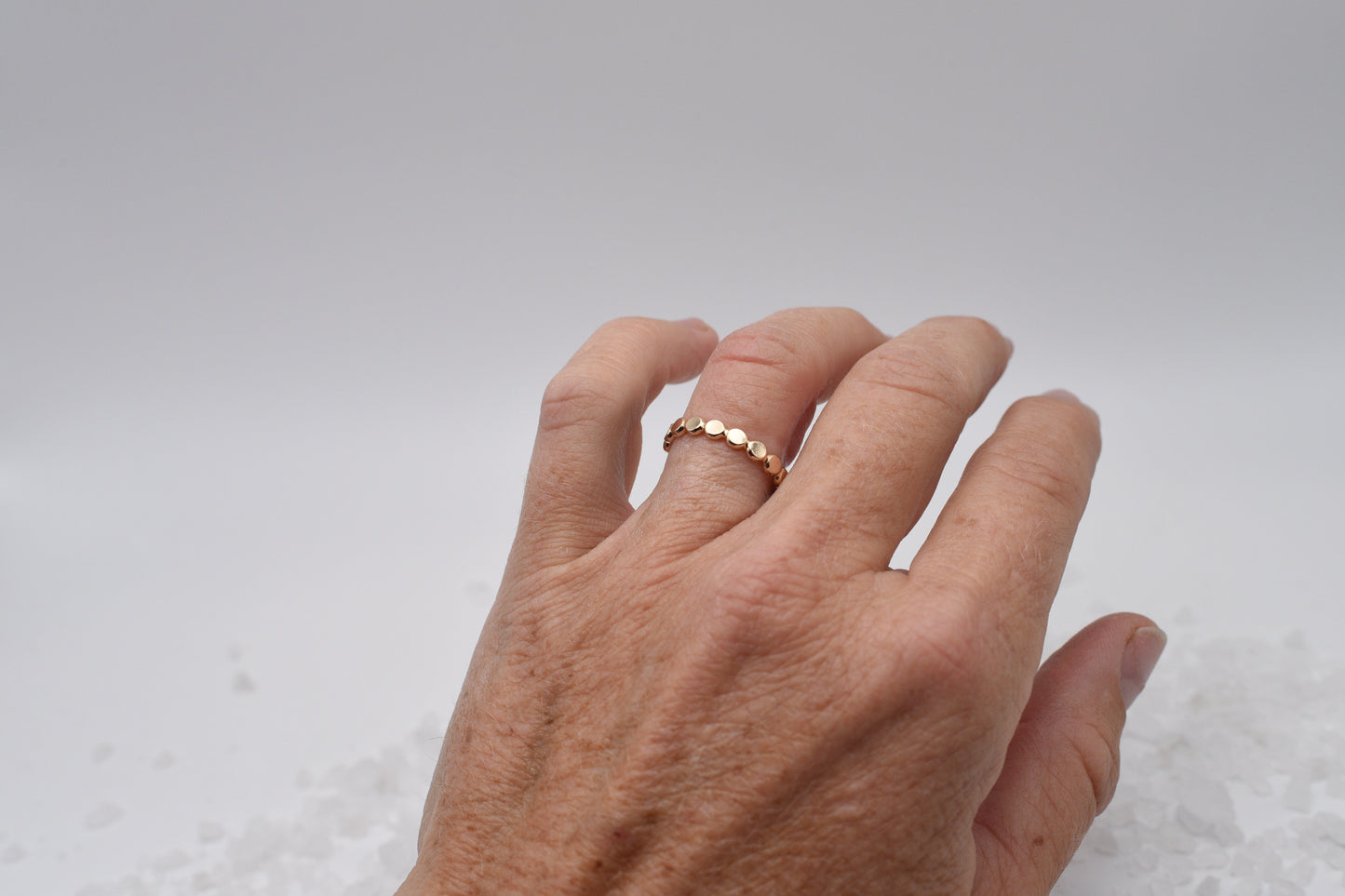 Gold beaded stacker