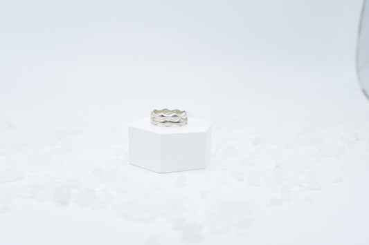 Wavy sterling silver stacker