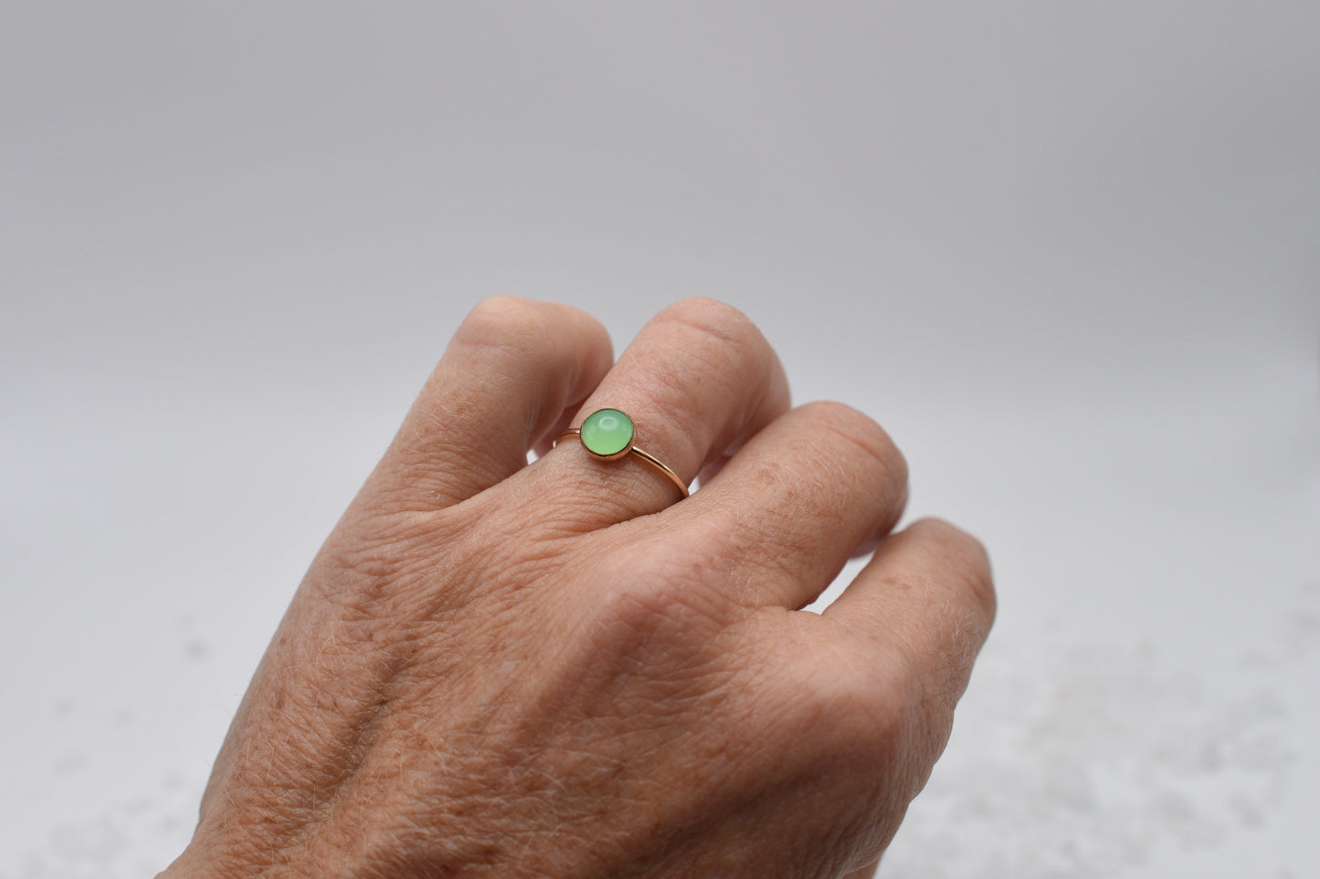 Chrysoprase and Gold Ring