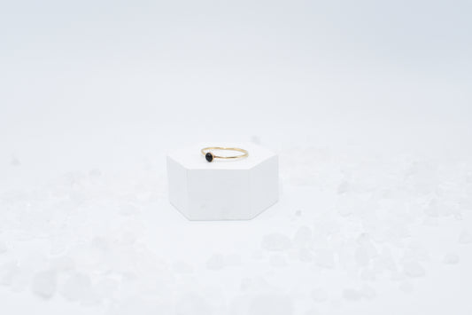 Black Onyx and Gold Ring
