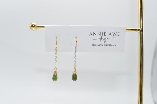 Gold and Peridot earrings