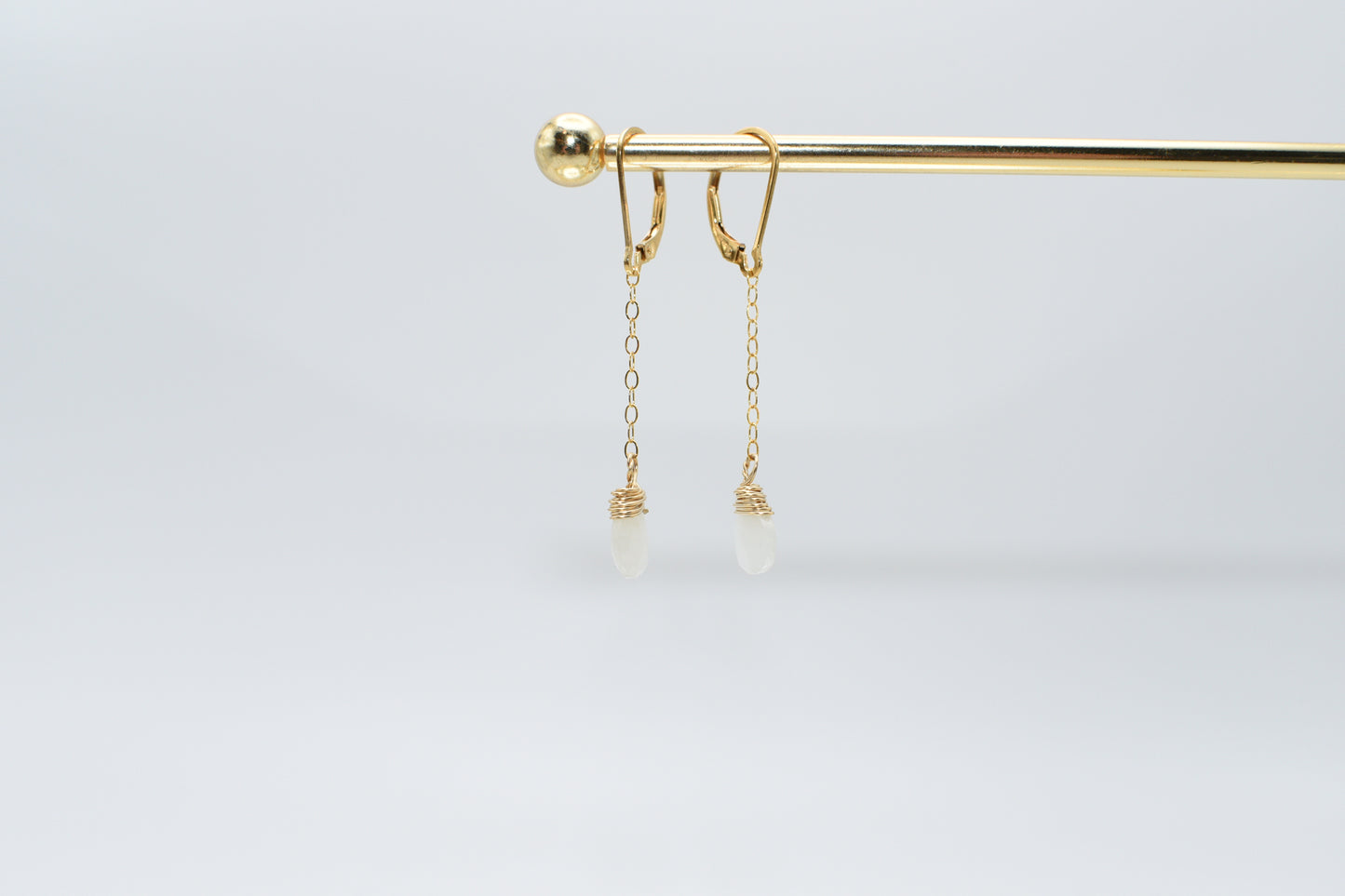 Moonstone and gold earrings