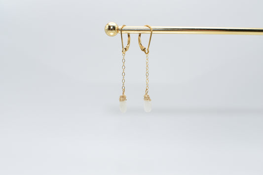Moonstone and gold earrings