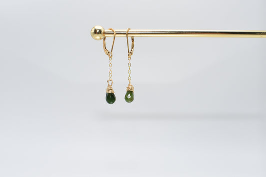 peridot and gold earrings