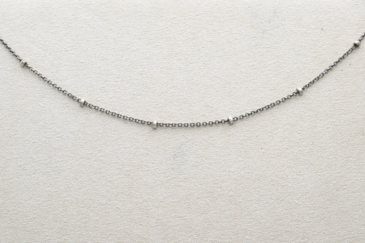 Silver beaded chain 18"
