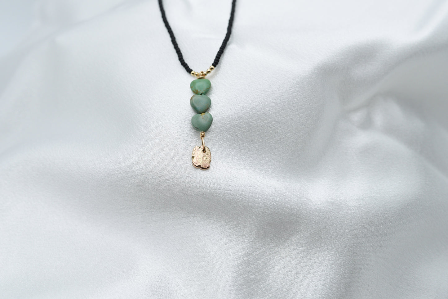 14k and heart turquoise necklace