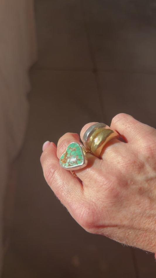 Turquoise heart ring size 6